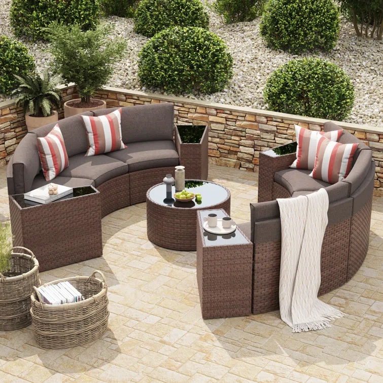 Wicker/rattan 6 - Person Seating Group With Cushions