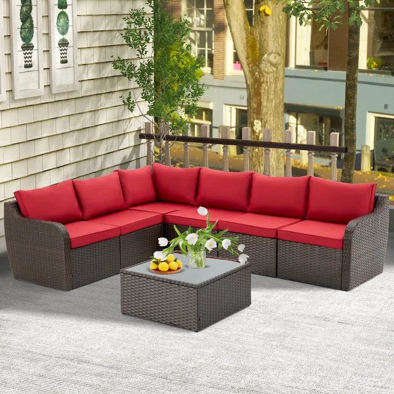 Birte 6 - Person Outdoor Seating Group with Cushions