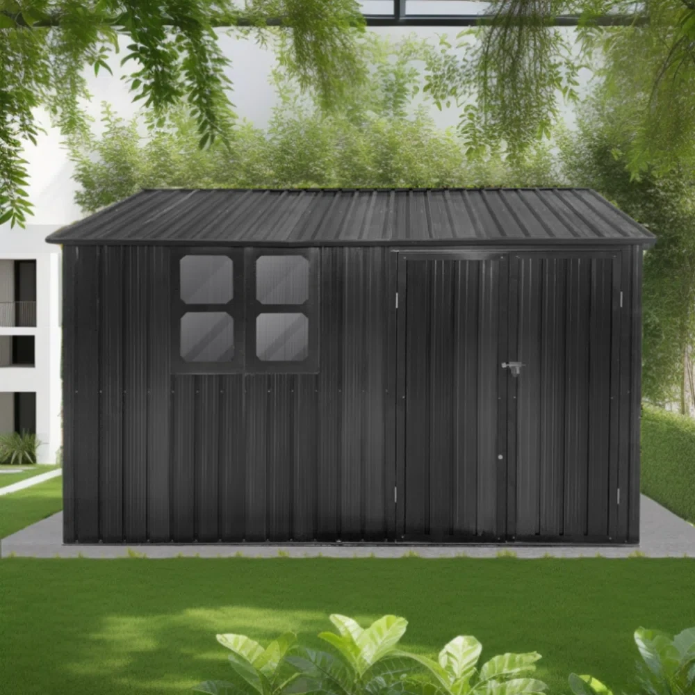 10 ft. W x 9 ft. D Metal Storage Shed