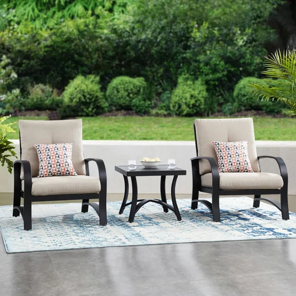 Alvertis 2 - Person Outdoor Seating Group with Cushions