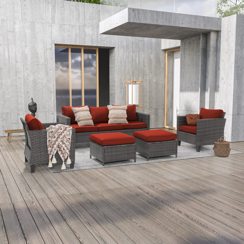 Aser 5 - Person Outdoor Seating Group with Cushions