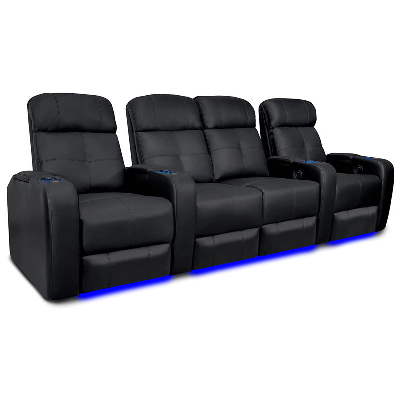 Sehin Leather Home Theater Seating with Cup Holder