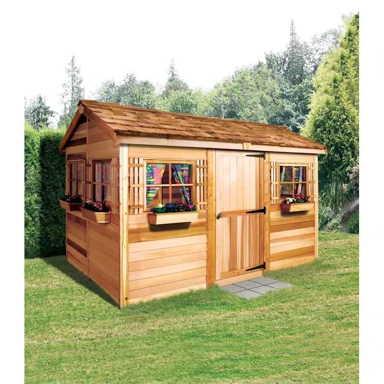 Beachhouse 9 ft. W x 6 ft. D Western Red Cedar Wood Storage Shed