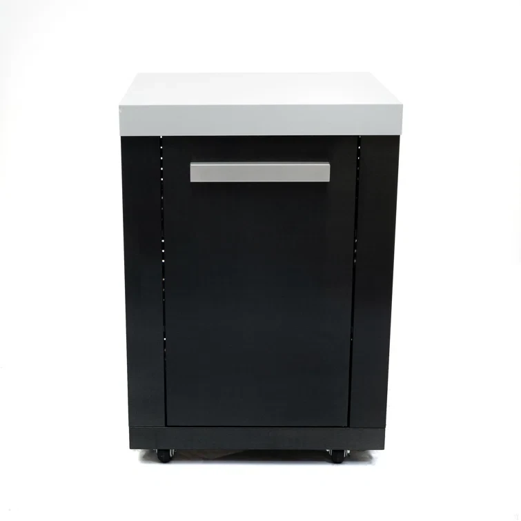 Mont Alpi Ma-exc-bss Black Stainless Steel Extra Storage Right Cabinet Module