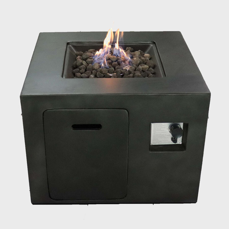 Hasrat 24" H x 30" W Concrete Outdoor Fire Pit Table