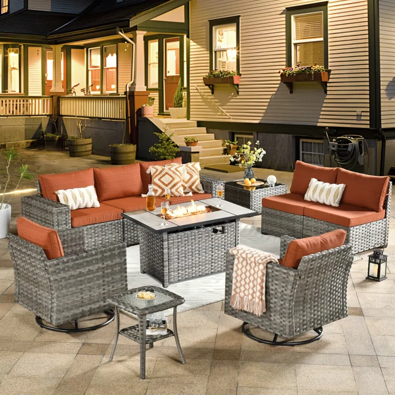 Bobia 7 - Person Outdoor Seating Group with Cushions