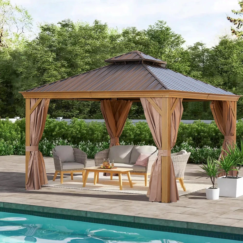 12 Ft. W x 12 Ft. D Metal Patio Gazebo Gazebo