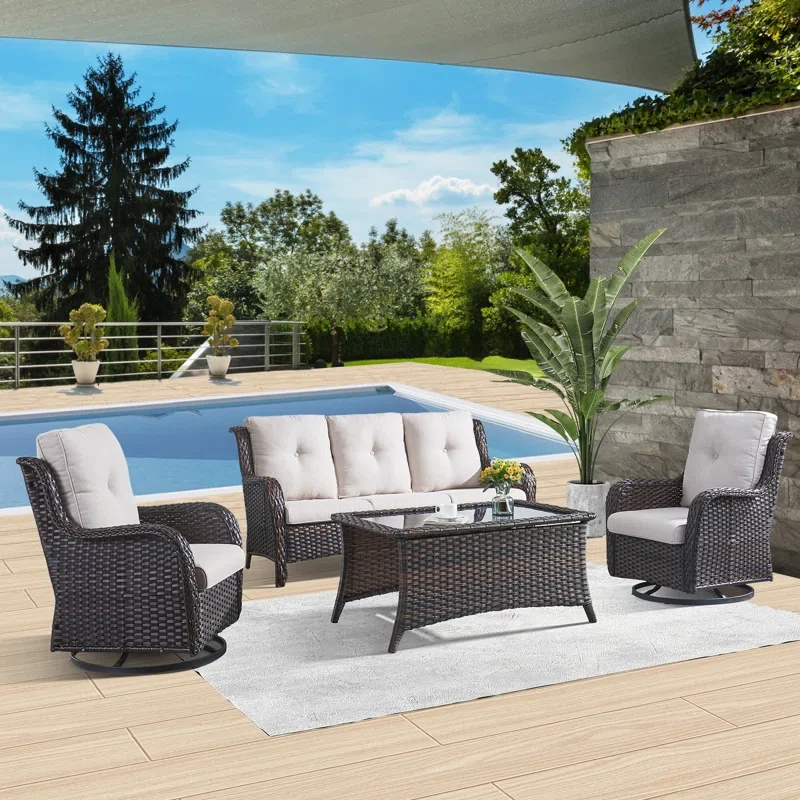 Avimael 5 - Person Outdoor Seating Group with Cushions