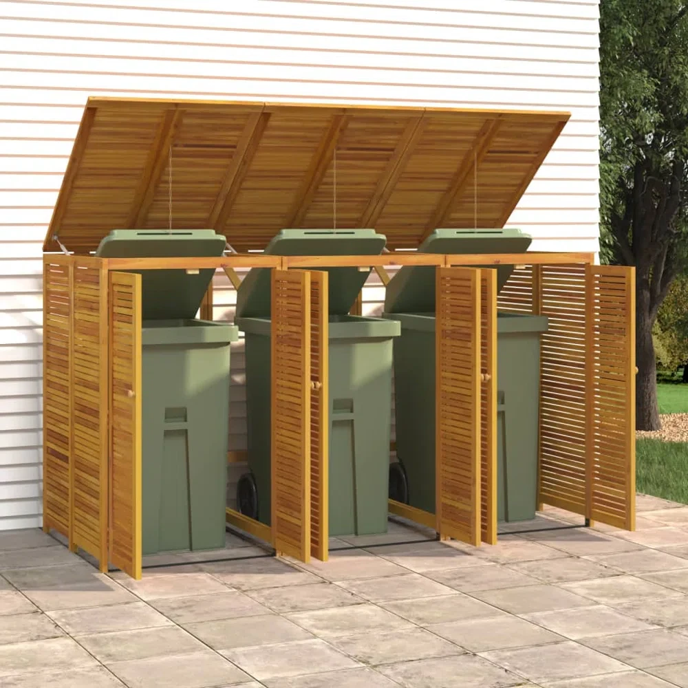 6 ft. 10 in. W x 2 ft. 11in. D Solid Wood Garbage Shed