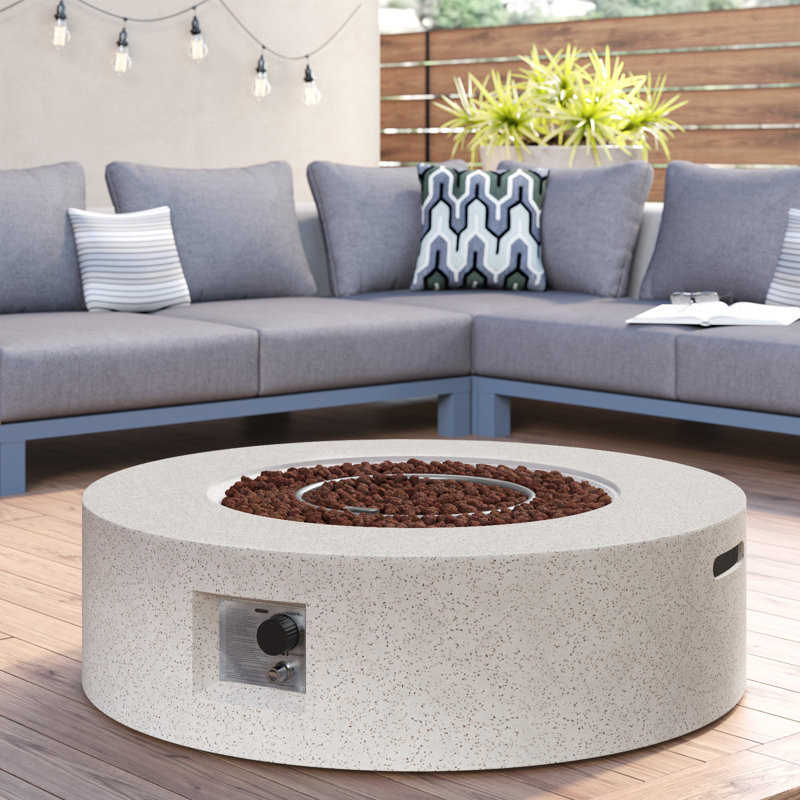 Borgia Concrete Propane Fire Pit Table