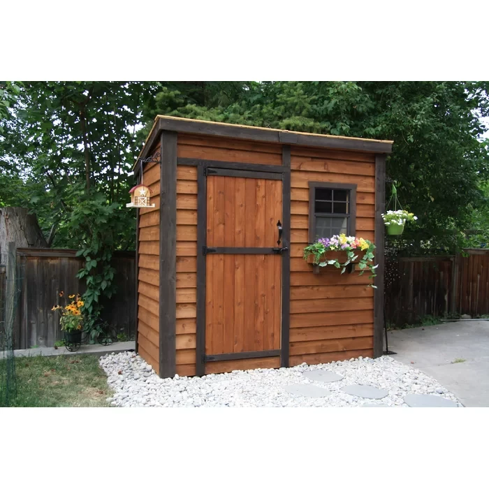 8 ft. W x 4 ft. D Single Door Cedar Wood Storage Shed