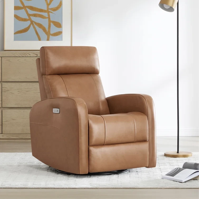 Arrianna-Fiona Genuine Leather Swivel Power Recliner (Set of 2)