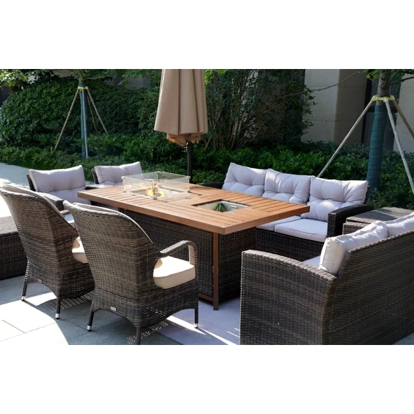 Algird 9 - Person Outdoor Seating Group with Cushions