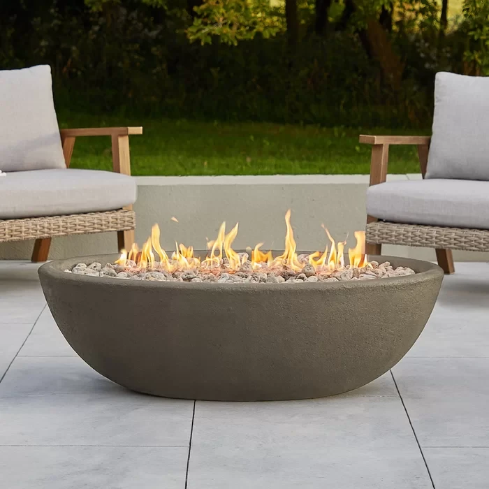 RIVERSIDE Oval Propane Fire Bowl by Real Flame15.25" H x 48.25" W x 28.25" D