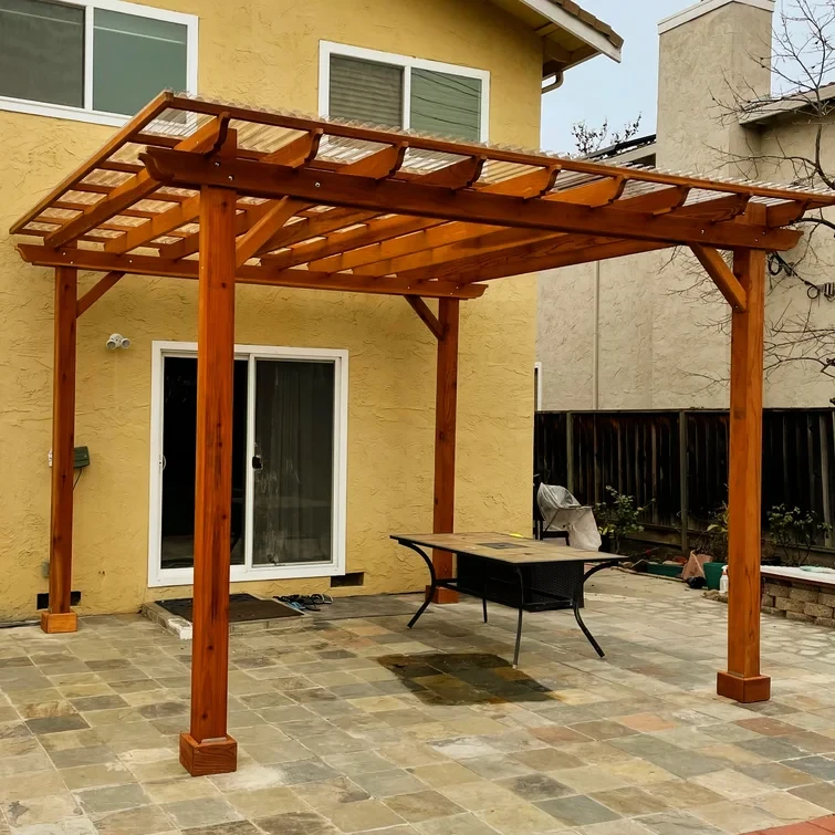 12 ft. W x 12 ft. D Solid Fir Wood Pergola