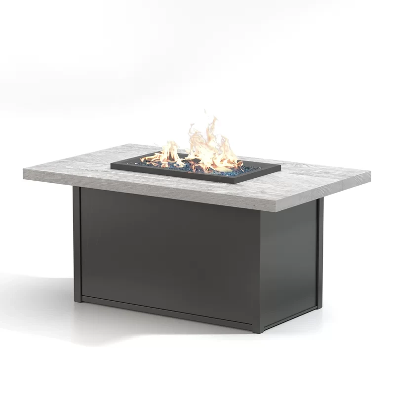 Stride Chat 32" W Outdoor Fire Pit Table 24.5" H x 32" W x 52" D