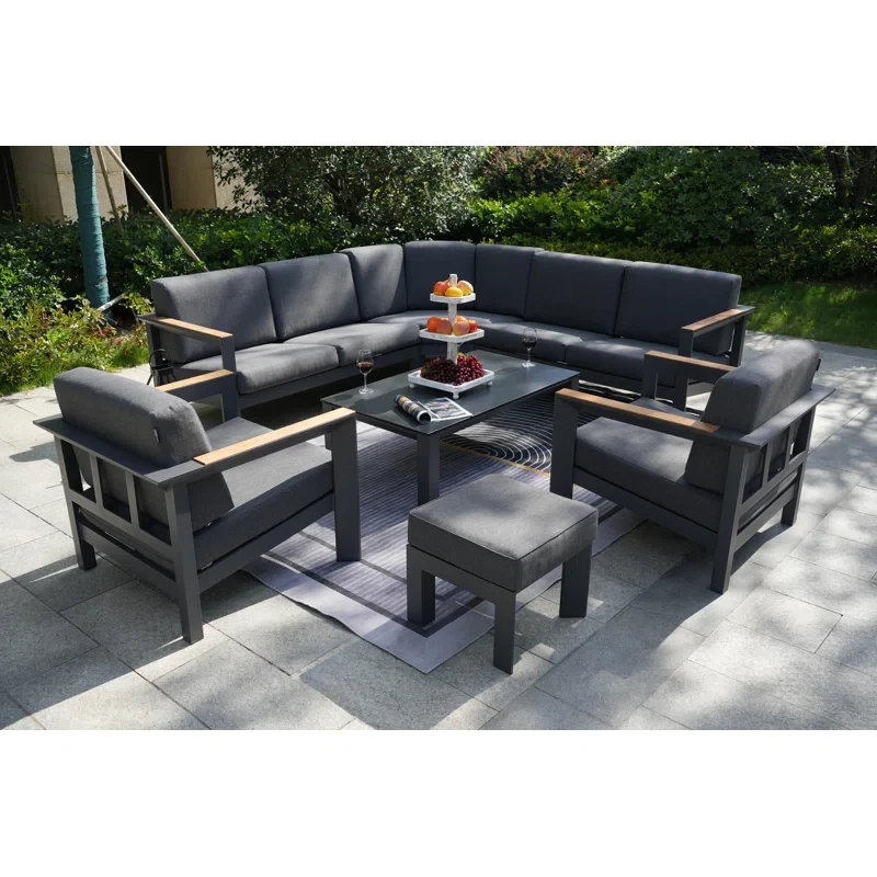 Caggiano 7 Piece Sectional Seating Group with Cushions