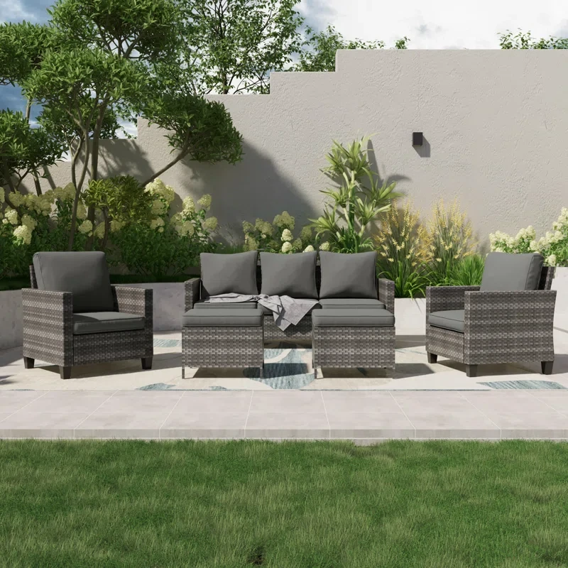 Aser 5 - Person Outdoor Seating Group with Cushions