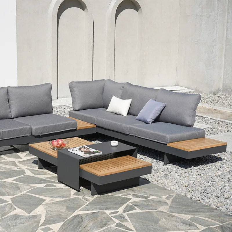 Teak 6 - Person Outdoor Seating Group with Cushions