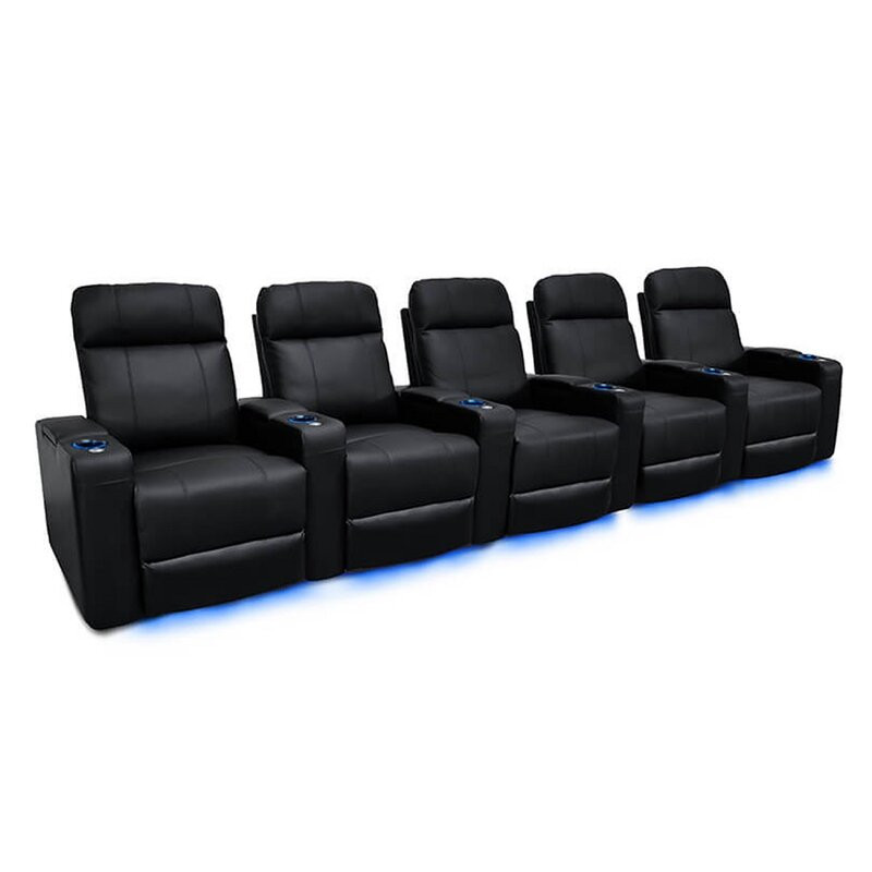 Leather Home Theater Seating with Cup Holder