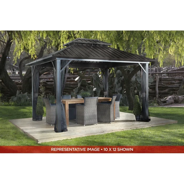 Genova II 16 Ft. W x 12 Ft. D Aluminum Patio Gazebo Gazebo 16 ft. x 12 ft.