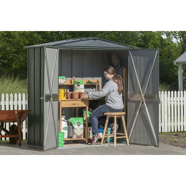 6 ft. W x 5 ft. D Metal Storage Shed