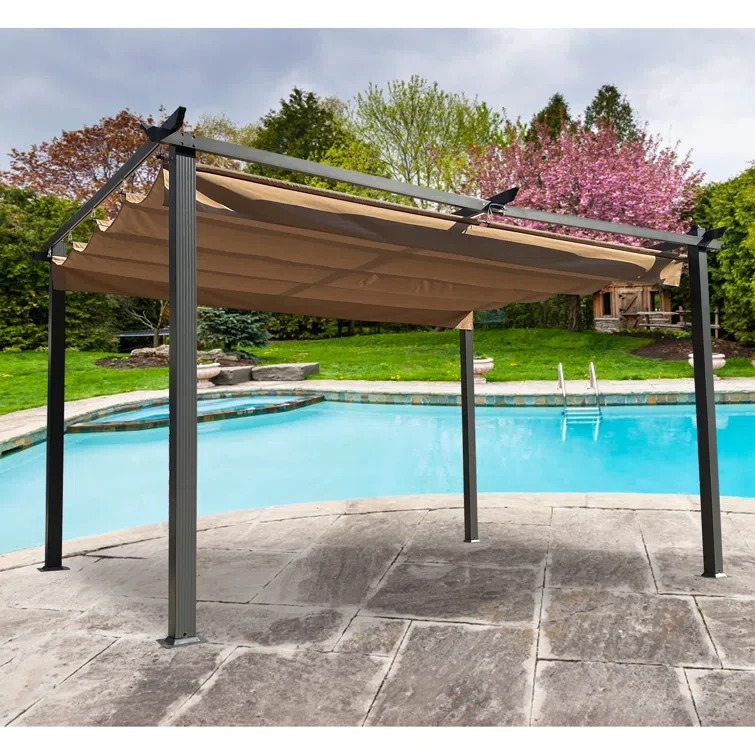 13 Ft. W x 10 Ft. D Aluminum Pergola with Canopy