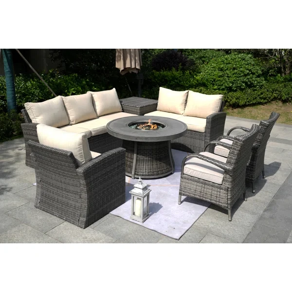 Areefa 8 - Person Outdoor Seating Group with Cushions