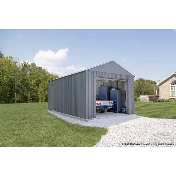 Everest 12 ft. x 25 ft. Metal Garage Shed