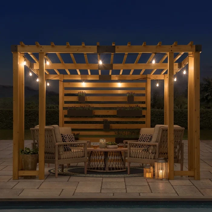 SummerCove 10.5 ft. x 10 ft. Cedar Wood Pergola