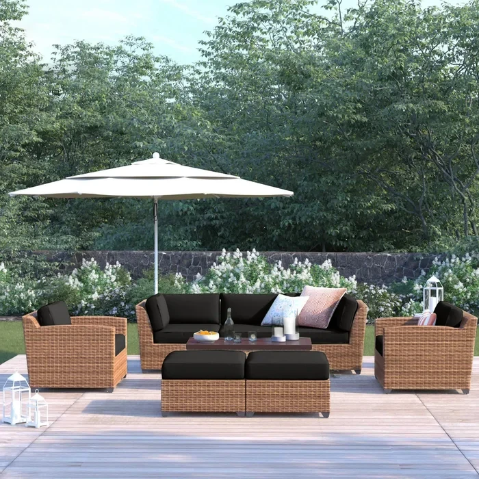 Ambroselli 7 - Person Outdoor Seating Group with Cushions