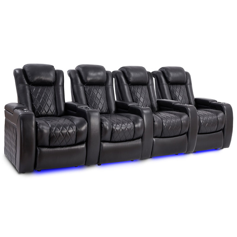 Leather Home Theater Seating with Cup Holder