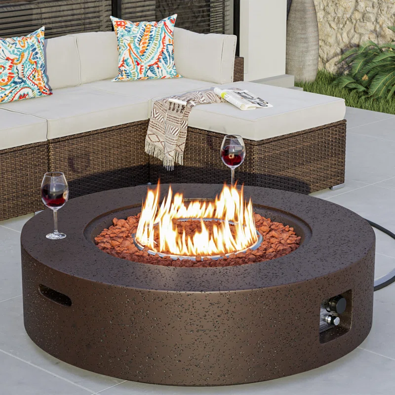 Borgia Concrete Propane Fire Pit Table