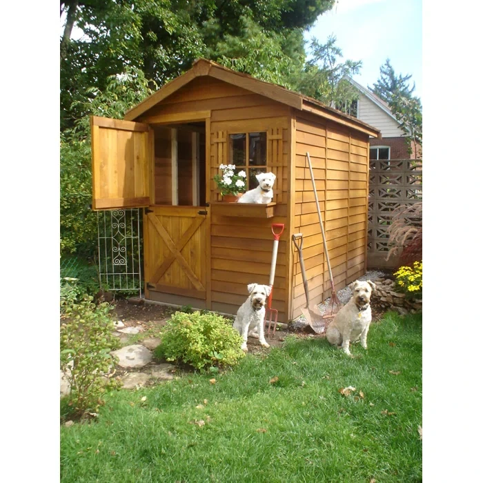 99" H x 72" W x 108" D Gardener Western Red Cedar Wood Traditional Storage Shed