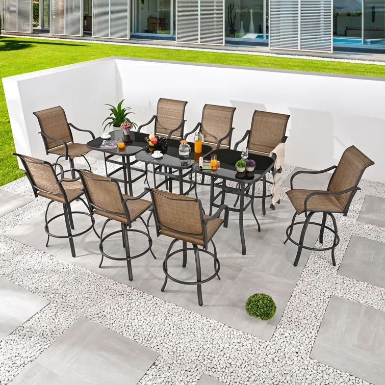 Percy Square 8 - Person Bar Height Bistro Dining Set