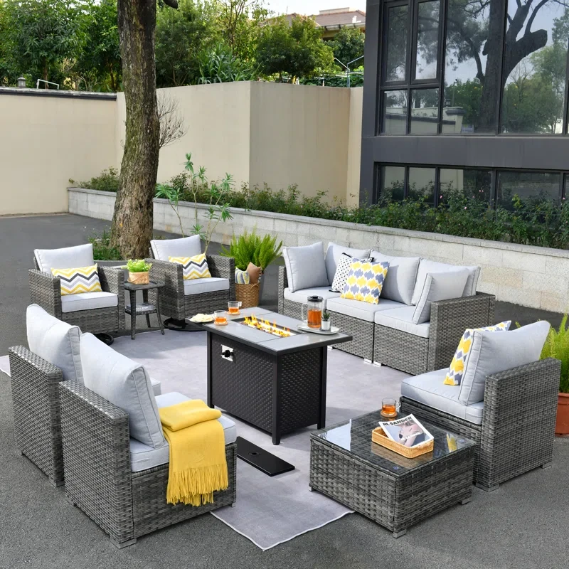 Cenhelm 9 - Person Outdoor Seating Group with Cushions