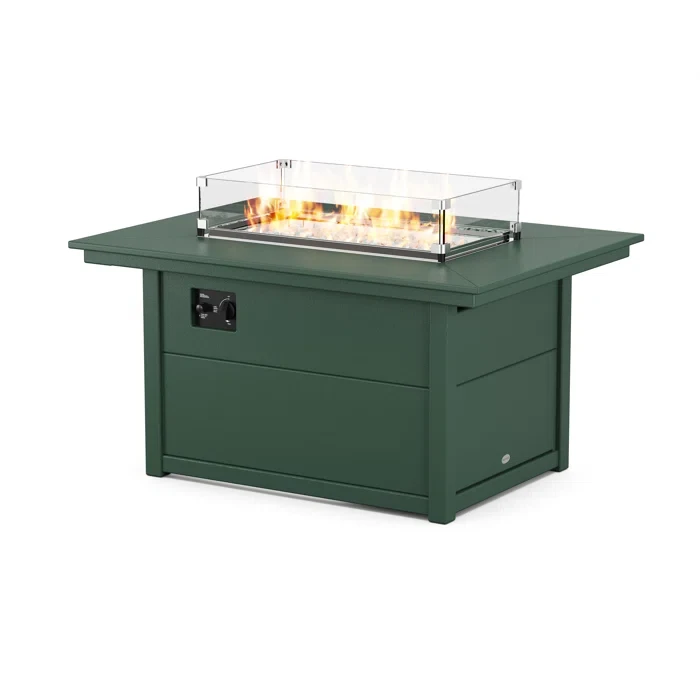 24'' H x 33.63'' W Polyresin Outdoor Fire Pit Table with Lid