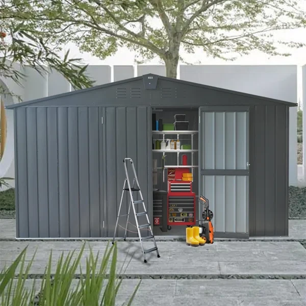 78.7" H x 138.11" W x 109.88" D Metal Storage Shed