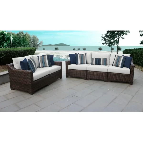 Aelwen 5 - Person Outdoor Seating Group with Cushions