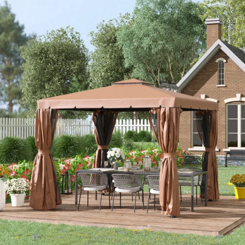 10 Ft. W x 10 Ft. D Polyester Vault Gazebo