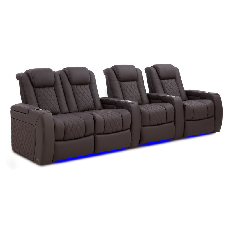Leather Home Theater Seating with Cup Holder