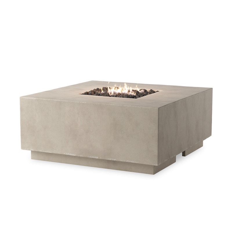 Daviona 18" H x 42" W Concrete Natural Gas Outdoor Fire Pit Table