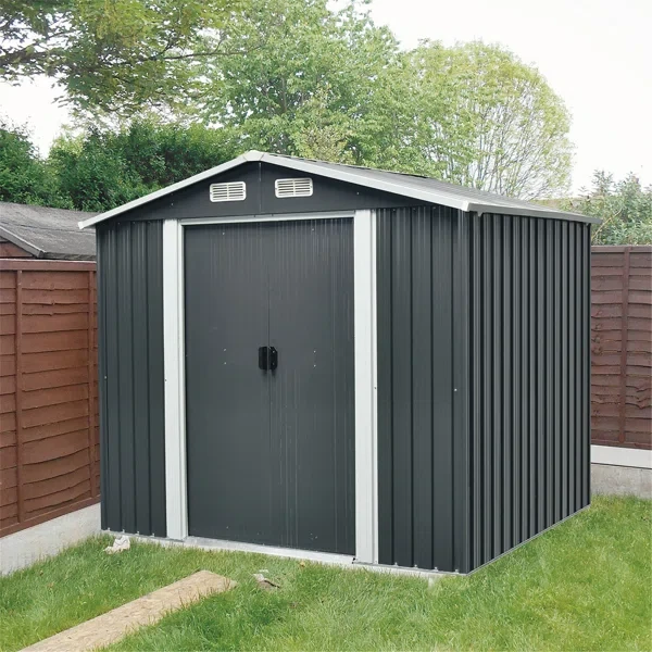 6 ft. W x 8 ft. D Metal Vertical Storage Shed