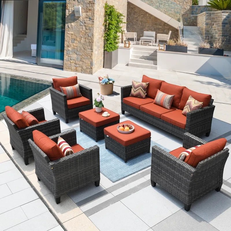 Allcot 7 - Person Outdoor Seating Group with Cushions