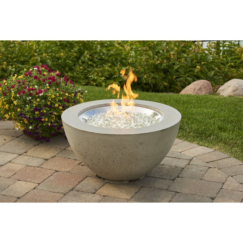 Cove Concrete Outdoor Gas Fire Pit with Lid