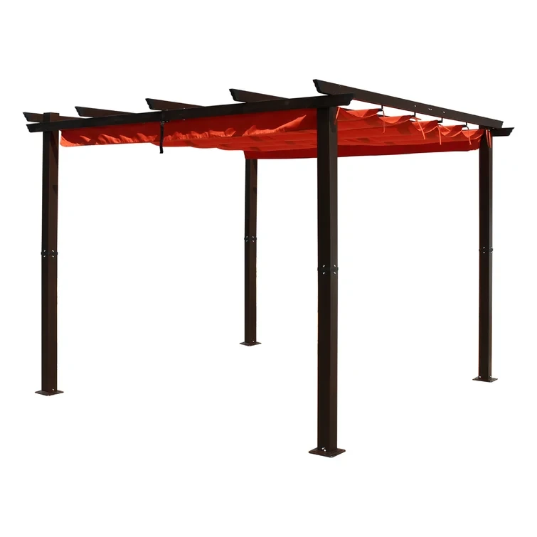 Patson 9' 10'' W x 9' 10'' D Aluminum Pergola with Canopy