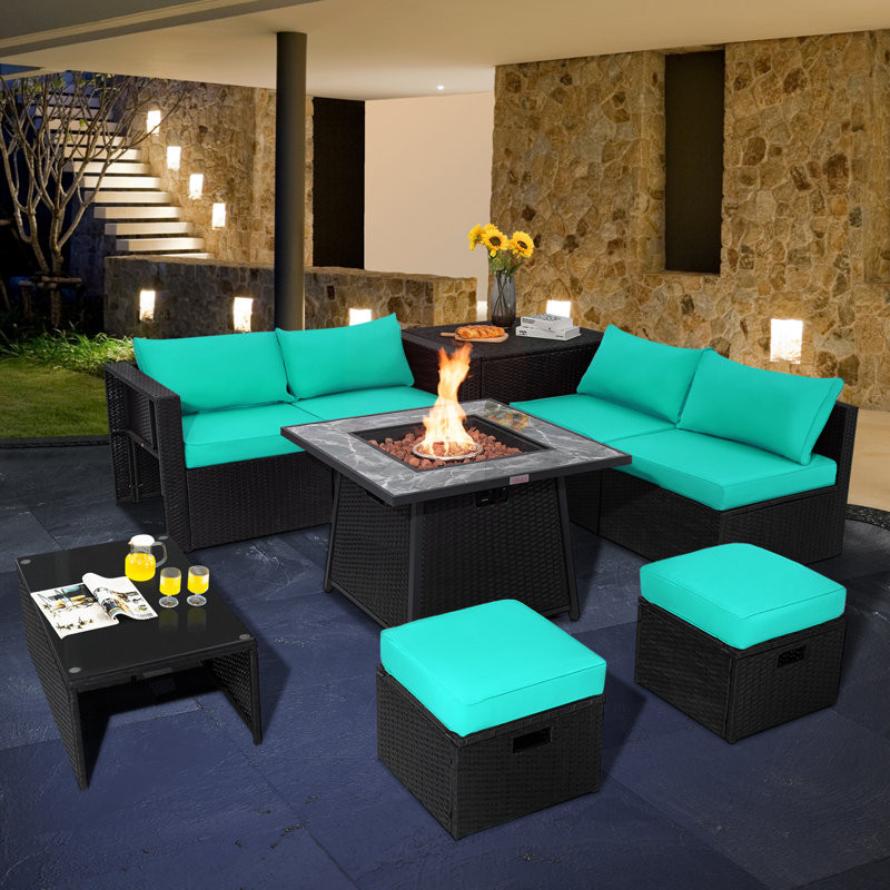 Saabir 6 - Person Outdoor Seating Group with Cushions