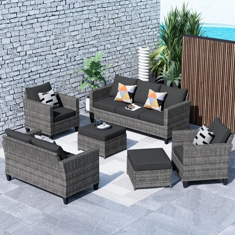 7 - Person Outdoor Seating Group with Cushions