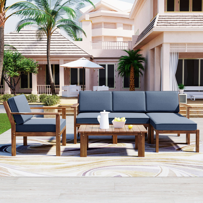 Multi-Person Sofa Set With A Small Table, Suitable For Gardens