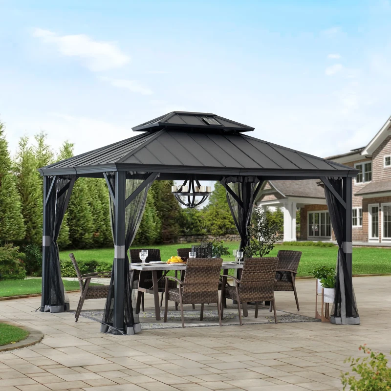 SummerCove Merston 12 Ft. W x 10 Ft. D Steel Patio Gazebo